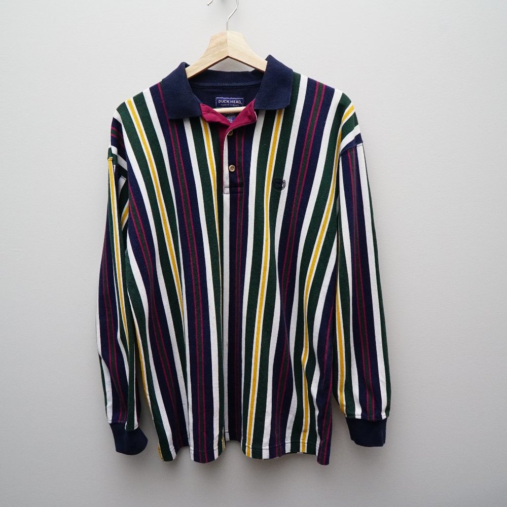 Vintage Duck Head - Long-Sleeve Polo - Men Medium